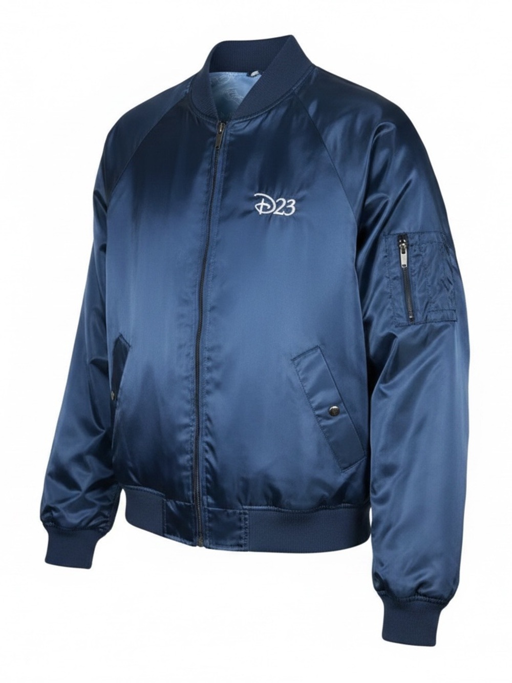 Disney D23 Reversible Blue Satin Bomber Jacket